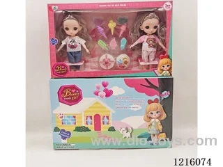 6inch 3D eye 12 jointed solid doll set 2 mixes