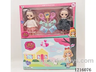 6inch 3D eye 12 jointed solid doll set 2 mixes