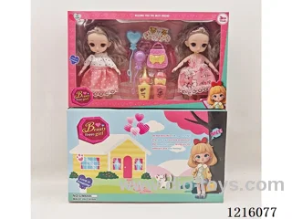 6inch 3D eye 12 jointed solid doll set 2 mixes