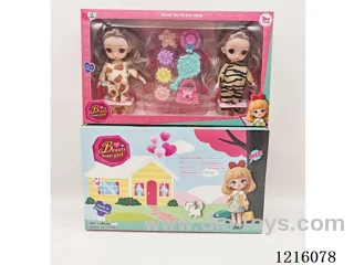 6inch 3D eye 12 jointed solid doll set 2 mixes