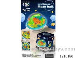 Glow-in-the-dark maze ball (100 levels)