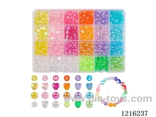 DIY Jewelry Set (Alphabet beads + colorful beads + thread (24 compartments))