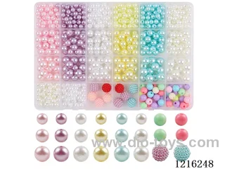 DIY Jewelry Set (6/8/10mm pearl + 8mm color bead + 12mm color bead + thread (24 compartments))