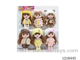 8inch 23CM 13 joint injection molding body doll with 6 English music (including 3 LR44 batteries)（Mixed Pack）