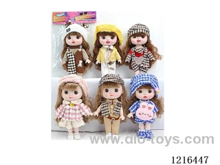 8inch 23CM 13 joint injection molding body doll with 6 English music (including 3 LR44 batteries)（Mixed Pack）