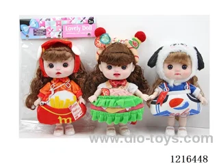 8inch 23CM 13 joint injection molding body doll with 6 English music (including 3 LR44 batteries)（Mixed Pack）