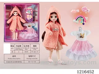 12inch 30CM 21 joint solid body 3D eye doll