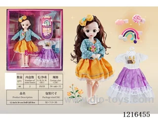 12inch 30CM 21 joint solid body 3D eye doll