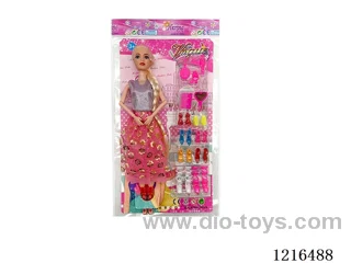 11inch 9 joint solid body empty foot color printing eyes Barbie （Mixed Pack）