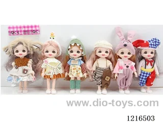 6inch 16CM 13 joint solid body 3D eye doll （Mixed Pack）