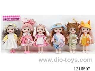 6inch 16CM 13 joint solid body 3D eye doll （Mixed Pack）