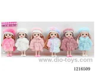6inch 16CM 13 joint solid body 3D eye doll （Mixed Pack）