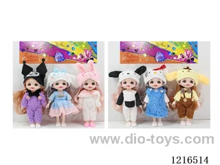 6inch 16CM 13 joint solid body 3D eye doll 3PCS （Mixed Pack）