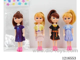 4.5inch 14CM 5 joint solid body color printing eyes doll （Mixed Pack）