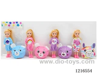 5.5inch 15CM 5 joint solid body color printing eyes doll （Mixed Pack）