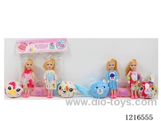 5.5inch 14CM 5 joint solid body color printing eyes doll 2PCS （Mixed Pack）
