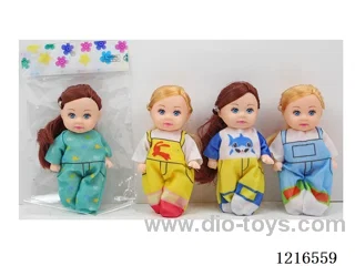 5.5inch 5 joint 12CM solid body color printing eyes doll （Mixed Pack）