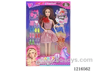 11inch 9 joint 28CM solid body color printing eyes Barbie （Mixed Pack）