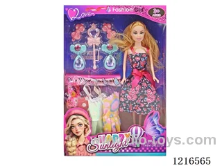 11inch 5 joint 28CM solid body color printing eyes Barbie （Mixed Pack）