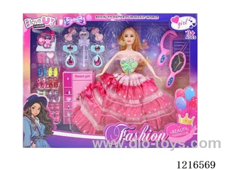 11inch 5 joint 28CM solid body color printing eyes Barbie （Mixed Pack）