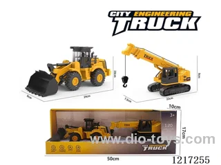 Free Wheel + Inertia-Plastic bulldozer + crane (included battery)