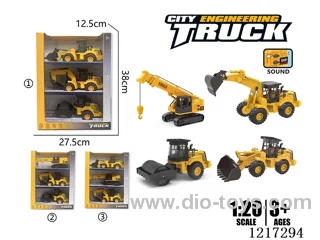 Free wheel + inertia sound effect-Plastic Construction Vehicle Set (Included Battery)