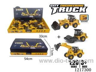 Inertia-Plastic Excavator + Roller + Bulldozer Set (Included Battery)