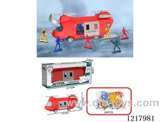 Stowage Fire Scene Inertia Transport Plane + 24 Soldiers