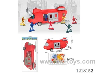 Stowage Fire Scene Inertia Transport Plane +24PCS Soldier