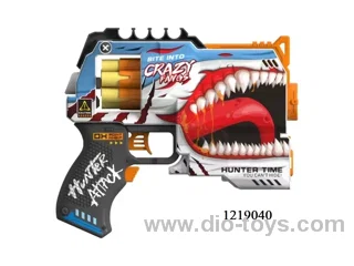 B/O UV-printed soft bullet gun in display box