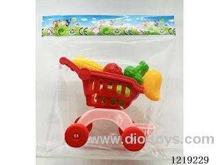 shopping cart + five fruits and vegetables