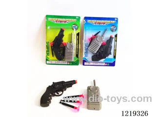 Revolver with 3 bullets, Walkie Talkie *1