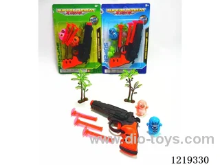 Revolver with 3 bullets, Duck *2, Coconut Tree *2