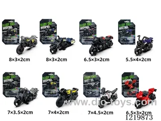 1:64 Free Wheel Alloy Motorcycle 8 Models Mixed Pack
