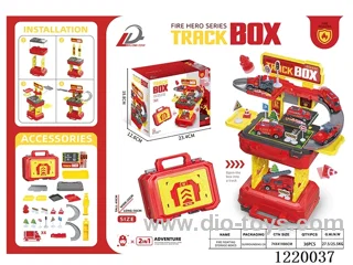 2-in-1 Track Parking Lot Firefighting Tote Bag (Four Random Cars)