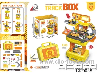 2-in-1 Track Parking Lot Engineering Tote (Four Random Cars)