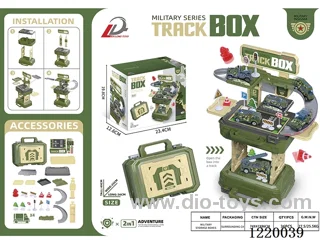 2-in-1 Track Parking Lot military tote (four random cars)