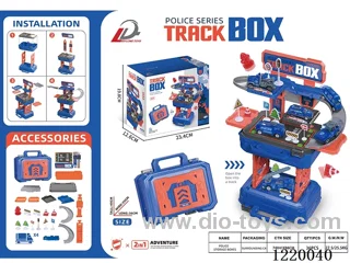 2-in-1 Track Parking Lot Police Tote (four random cars)
