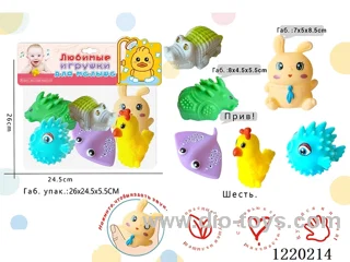 Vinyl Bathroom Toys 6PCS(Russian language packaging)