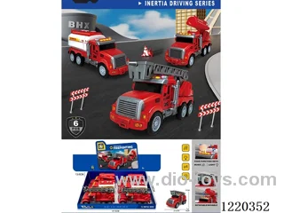 Inertia fire truck 3 colors mixing 6pcs/box