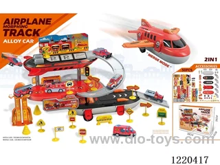 Aircraft Storage Alloy Fire Fighting Parking Lot (50PCS-alloy car*1+road sign)