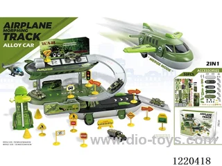 Aircraft Storage Alloy Military Parking Lot (50PCS-alloy car*1+road sign)