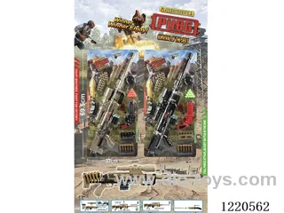 Battlefield Weapon Series (Sniper Rifle + Flare Gun + 3 types of bullets + Pan + Suction Cup Knife)