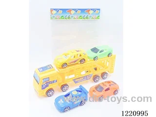 Inertia Tractor (Yellow/Blue) (with 4 free wheel cars)