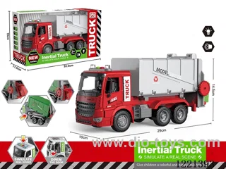 inertia/openable-door/Rubbish tipper with 2 garbage cans W L/M included 3*AG13