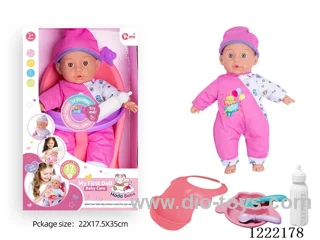 14 inch Cotton Body Doll Dining Chair Set with 12 IC（included 3*AG13）