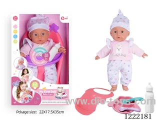 14 inch Cotton Body Doll Dining Chair Set with 12 IC（included 3*AG13）