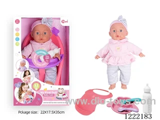 14 inch Cotton Body Doll Dining Chair Set with 12 IC（included 3*AG13）