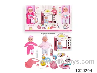 2PCS 14 inch Cotton Body Doll bunk bed set with 12 IC（included 3*AG13）