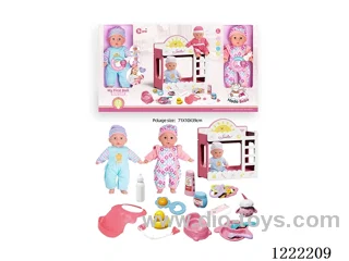 2PCS 14 inch Cotton Body Doll bunk bed set with 12 IC（included 3*AG13）